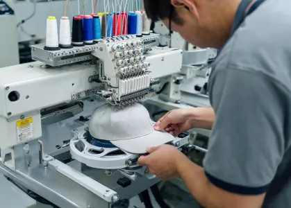 Cap embroidery setup